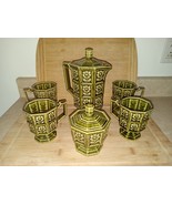 Vintage Japan Avocado Green Ceramic Coffee Pot Set c1950&#39;s Giftcraft Dai... - €51,88 EUR