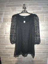 Express Black Lined Lace Overlay Dress Boho Size M.#1 - £23.46 GBP