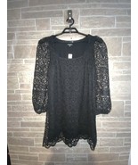 Express Black Lined Lace Overlay Dress Boho Size M.#1 - £23.39 GBP
