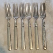 6 Antique Silverplate Forks Marked &#39;Oscar J Hoberg&#39; 7.5&quot; - £11.43 GBP
