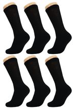 AWS/American Made Black Diabetic Crew Socks for Men with Non Binding Top... - £12.65 GBP