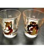 Sexy Nude Dancer Shot Glass Set of Two Fully Clothed Outside Nude on the Inside - $15.99