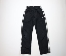 Vintage Adidas Mens Size Small Distressed Striped Lined Wide Leg Pants Black - £34.75 GBP