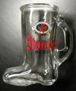 Stoney&#39;s Beer Shot Glass Jones Brewing Pennsylvania Boot Style Clear Glass - £8.68 GBP