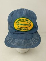 K-Brand Georgewitz Construction Rural Farm Cap Hat Denim Patch Snapback USA VTG - £19.46 GBP