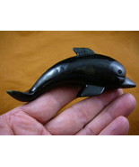 (Y-DOL-SW-757) DOLPHIN lover porpoise carving GREEN BLACK gemstone Gem M... - $546.44 MXN