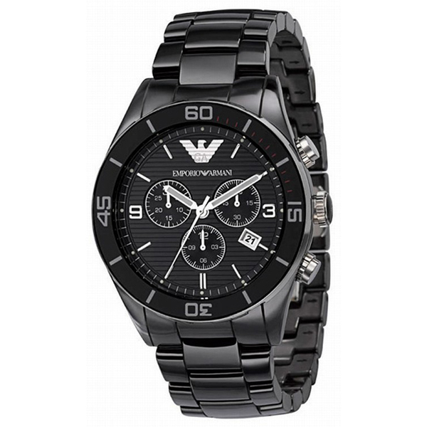 ARMANI AR1421 BLACK CERAMICA CHRONOGRAPH MENS WATCH
