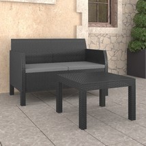  Outdoor Lounge Set Anthracite Polypropylene with rattan look - $6,850.01 MXN