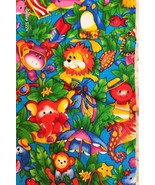 Colorful Tropical Jungle Zoo Animal Print Cotton Fabric for Baby or Child - $14.03