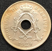 1929 Belgium 10 Centimes Albert I Coin French Text Condition About UNC - £5.53 GBP