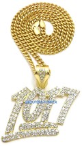 1017 Necklace New Rhinestone Pendant with 24 Inch Long Box Style Chain - £16.70 GBP