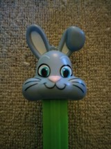 Pez Dispenser Grey Easter Bunny Rabbit Green Stem - $6.43