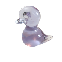 Vintage Hand Blown Purple Glass Bird Duck Chick Figure Sculpture 2.5&quot; Art Glass - £20.00 GBP