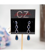 CZ by Kenneth Jay Lane 10 CT Sapphire CZ Linear Drop Dangle Earrings KE2... - $1,757.17 MXN