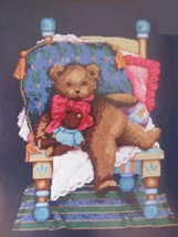 Counted Cross Stitch Design For the Needle Mr Teddy Bear Leisure Arts Kit 14x14 - $16.99