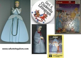 Walt Disney CINDERELLA pinback / puzzle / sticker / figure /bookmark - £8.60 GBP