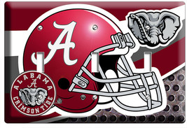 Alabama Crimson Tide Football Team 3 Gang Light Switch Wall Plate Room Art Decor - £13.81 GBP