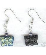 Peacock Color Glass Butterfly Earrings - £7.94 GBP