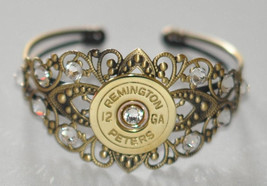 Rare Vintage Remington  Peters 12 Gauge Shotgun Shell Bullet  Bracelet Cuff Fili - £27.96 GBP