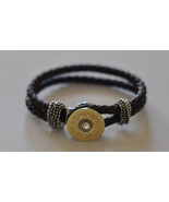 Remington 12 Gauge Shotgun Shell Brown Leather Bracelet Braided  Interch... - £35.17 GBP