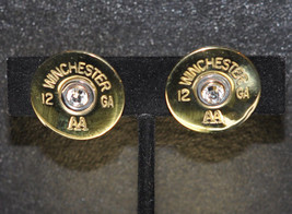 Vintage Winchester  AA 12 Gauge  Shotgun Shell Bullet Earrings  Highly Polished  - £18.03 GBP