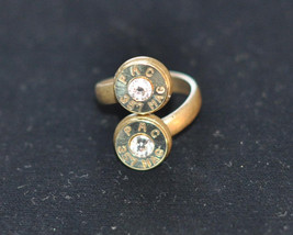 PMC 357 Magnun Double   Bullet Ring  Adjustable Swarovski Crystal Custom Made in - $16.99