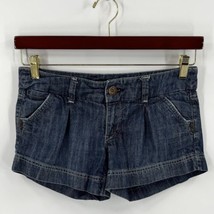 Mossimo Jean Shorts Size 3 Blue Denim Pleated Waist Shorty - $14.85