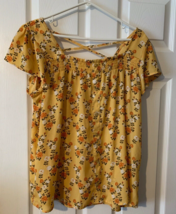 No Boundaries Yellow &amp; Multicolor Floral Shirt Juniors Sz XXX Large 21 - £9.52 GBP