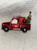 Holiday Time Antique Truck with Presents &amp; Tree  Christmas Ornament Plastic - $3.95