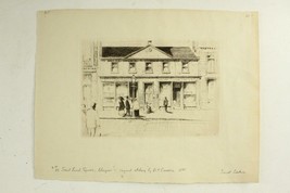 Vintage Paper Art Etching David Young Cameron 22 Saint Enoch Square Glasgow 1891 - £97.37 GBP