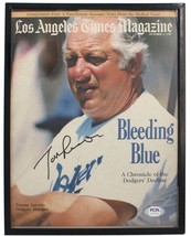 Tommy Lasorda Autographed Dodgers 10/4/87 LA Times Framed Magazine PSA/DNA - £84.13 GBP