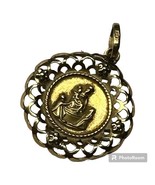 18K gold Italy vintage religious medal. Ave Maria , saints baby Jesus. - $822.06 CAD