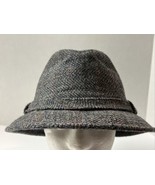 Vintage Kangol 100% Wool Gray Herringbone Tweed Bucket Hat Cap - $66.49