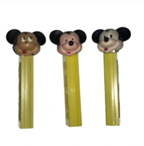 3 Vintage and Footless Varieties  Different Face Colors Mickey Mouse Pez - $67.32