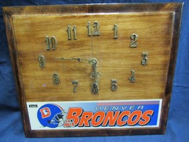 Denver Broncos Football NFL Wood Wall Clock Wincraft - £14.90 GBP
