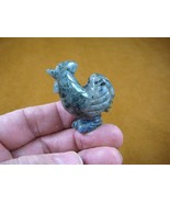 (Y-CHI-RO-555) Blue ROOSTER bird gemstone carving game cock FIGURINE chi... - £11.15 GBP