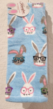 Easter Kassafina Bunny Wearing Glasses Blue Kitchen Towels 16&quot;x26&quot; Set of 2 - $18.99
