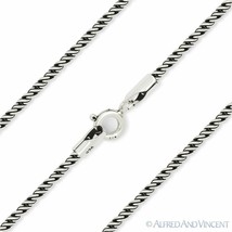 2.1mm Bali S-Link Italian Rope Chain Necklace Oxidized 925 Italy Sterling Silver - £26.87 GBP+
