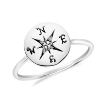 Adventure Anchor Sterling Silver Nautical Compass Ring - 9 - £12.86 GBP
