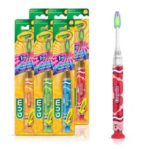 GUM Crayola Timer Light Toothbrush for Kids, Soft Bristles, Suction Cup ... - £21.12 GBP