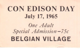 N. Y, World's Fair 1964 -65 Con Ed. Day BelgianVillage & Postcard-N.Y.S.Pavilion - $5.00