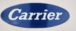 Vtg Carrier Decal Sign Dealer Truck White on Blue 13&quot;X5&quot; AC Furnace Heat Pump - $14.84