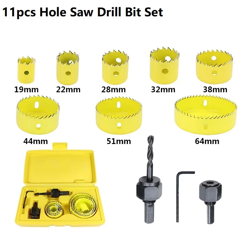 XCAN  Drill Bit Set 8/11/16pcs Hole Saw Drill Cutter  Steel  Core Drill Bit Hole - £220.52 GBP