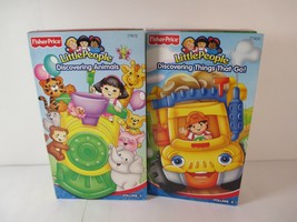 Fisher Price Little People VHS LOT 2 Discovering Animals 3 &amp;Things That Go 4 - £11.18 GBP