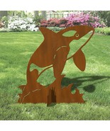 36in Tall Orca Coastal Decor Sturdy Rust Metal Yard Art Lawn Sculpture - $5,215.63 MXN