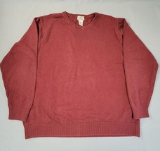 LL Bean Sweater Mens XXL Cotton Cashmere Pullover Crew Neck Maroon Red 2... - $17.72