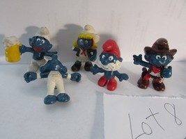 Asst of 5 Smurf Toy Figures Schleich Hong Kong 1960-1980&#39;s   Lot8 - £10.09 GBP
