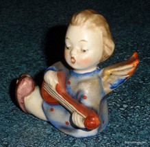 1950s Joyous News Angel Candleholder Figurine W Lute Goebel Hummel TMK2 FULL BEE - £50.39 GBP