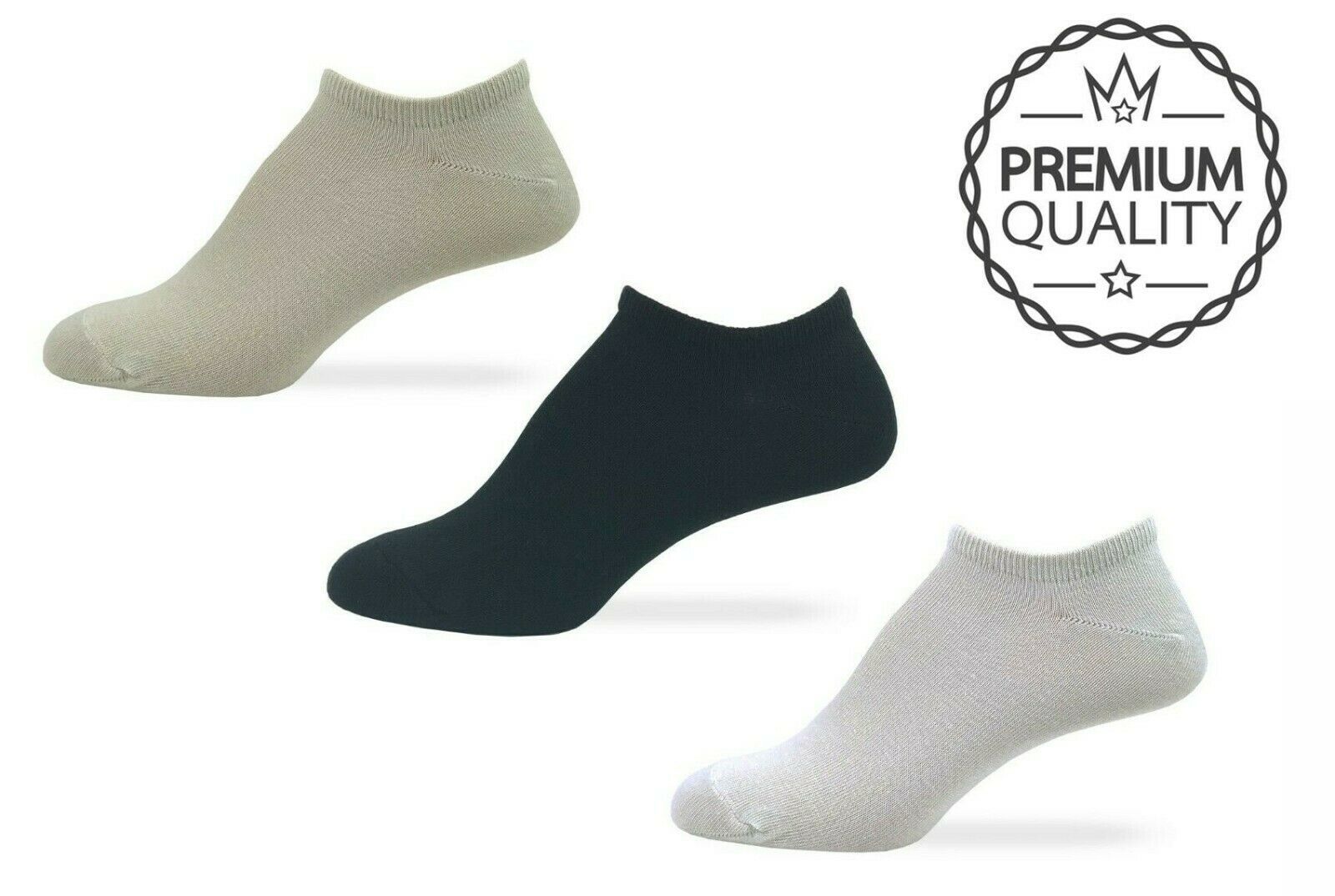 Womens 6 Pair Socks Rayon Cotton Casual Solid Color No Show Liner Anklet Socks
