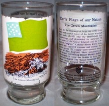 National Flag Fountain Short Glass Early Flags of our Nation The Green Mountains - $8.00